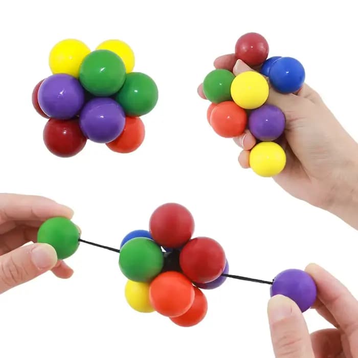 Jouet Fidget créatif pour adultes et enfants, anti-Stress, boule colorée élastique, boule de décompr