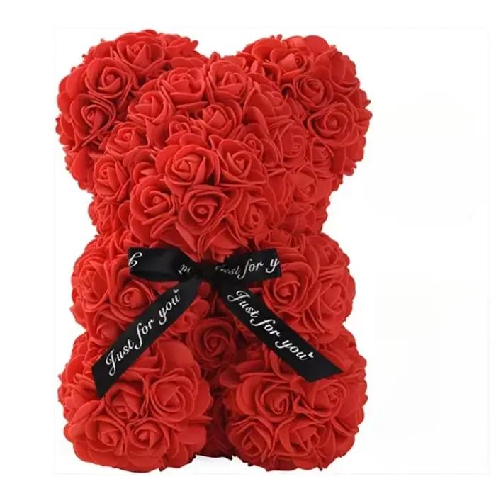 Ours en peluche rose éternelle, fleur artificielle, pour maman, fête des mères, anniversaire, saint-
