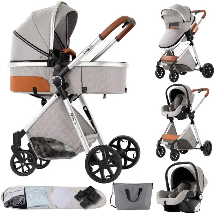Poussette bébé 3 en 1 avec siège auto pliable landau bébé Convertible poussette infantile système de