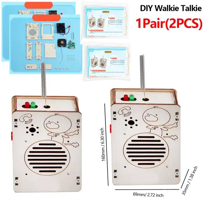 Kit DIY Talkie-Walkie en Bois 2-en-1, Jouet de Communication Sans Fil, Projet Scientifique Éducatif 