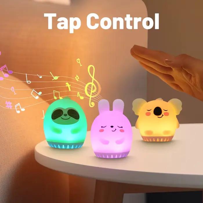 Mini lapin mignon, Machine à bruit blanc, veilleuse LED, 20 sons, musique pour bébé, aide au sommeil