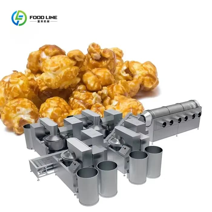 Ligne de production de pop-corn commerciale personnalisée avec conception modulaire