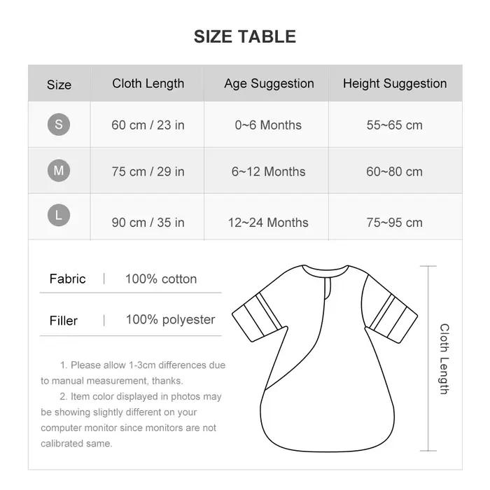 Sac de couchage pour bébé de 0 à 24 mois, avec manches amovibles, couverture anti-coup de pied, sacs