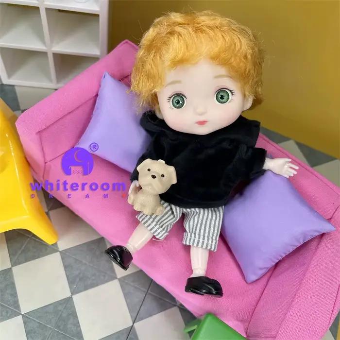 Poupée 16cm BJD Mini poupée pour filles garçon vêtements 13 jouet articulé mobile bébé bleu vert gra