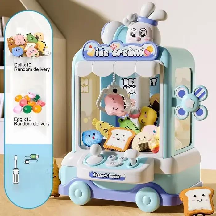 Machine à poupée de lapin, jouet pour enfants, Mini grue à griffes de dessin animé, avec musique lég