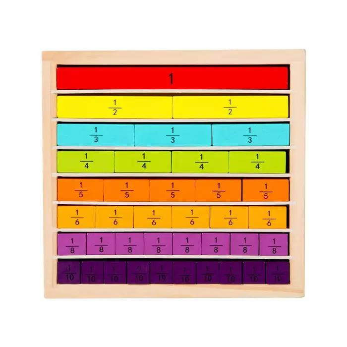 Jouet de Fractions en bois, planche de Puzzle de décomposition de chiffres, aide à l'apprentissage d