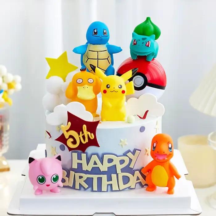 Décoration de gâteau Pokemon Pikachu, 13 pièces/ensemble, figurine de dessin animé, fournitures de d