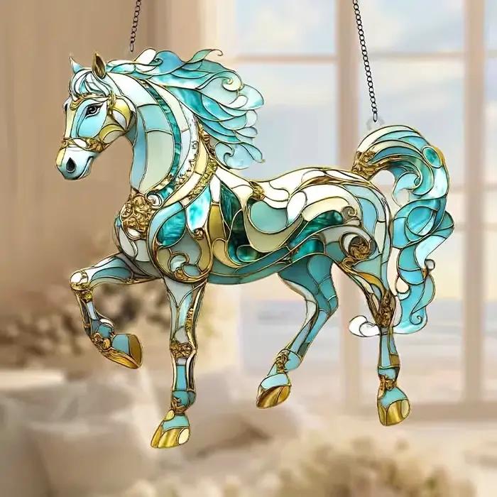 Décoration murale cheval coloré 1 pièce – Décoration de maison pour les fêtes, salon, œuvre d'art an