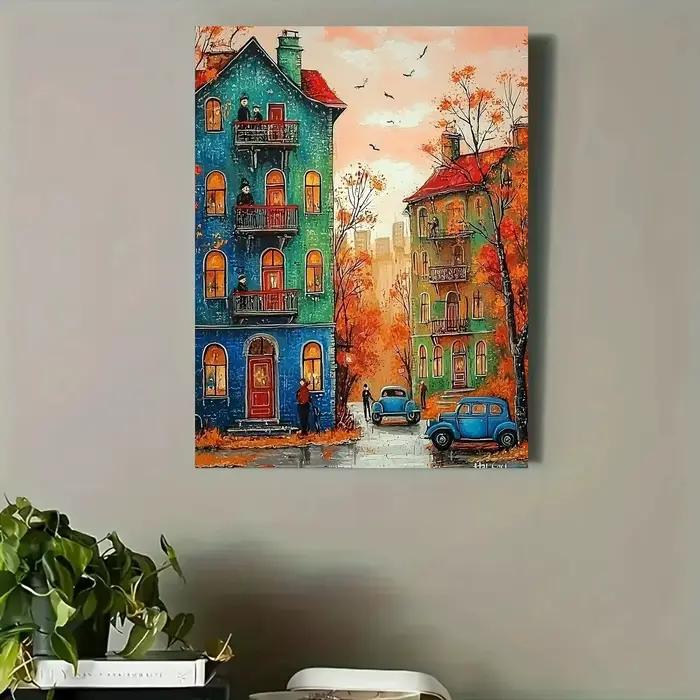 Puzzle 500/1000 pièces, paysage urbain côtier coloré, DIY pour adultes débutants - Difficulté élevée
