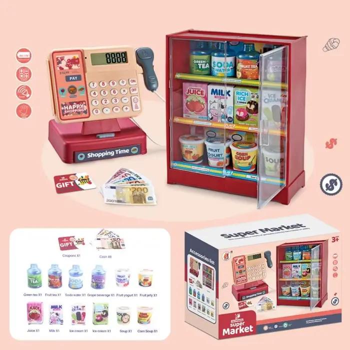 Boîte de caisse enregistreuse à balayage, pièces de monnaie, Simulation de nourriture pour enfants, 