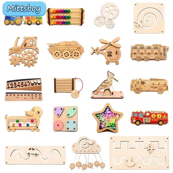 Planche occupée Montessori, porte de chariot à Air chaud, jouet éducatif, copeaux de bois, appairage