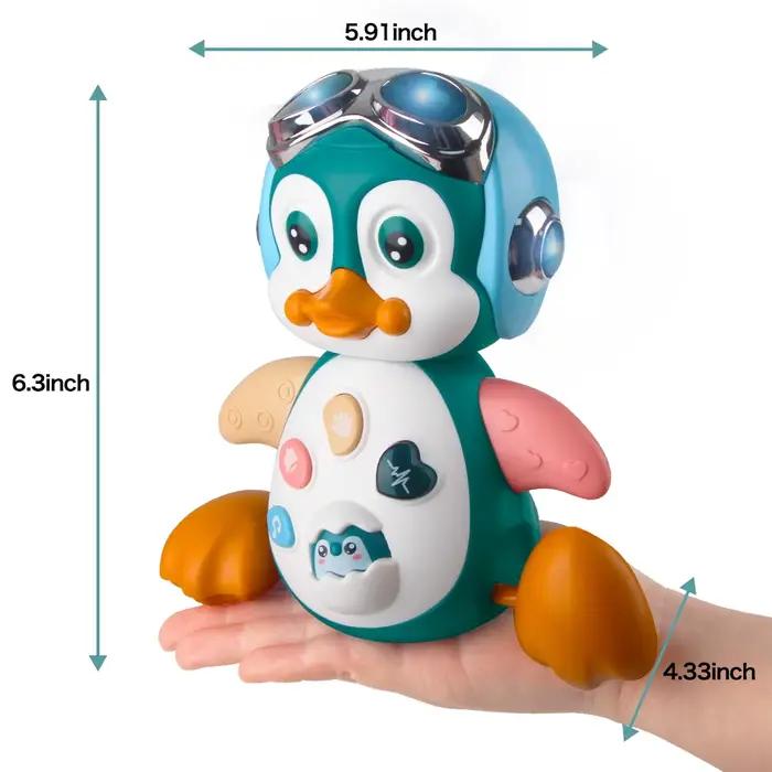 Jouets rampants pour bébé, pingouin Musical, jouets de danse de marche en mouvement avec lumière, dé