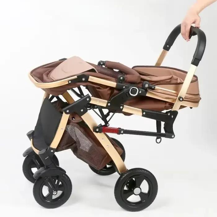 Nouvelle poussette double 3-en-1 2025 avec siège auto
