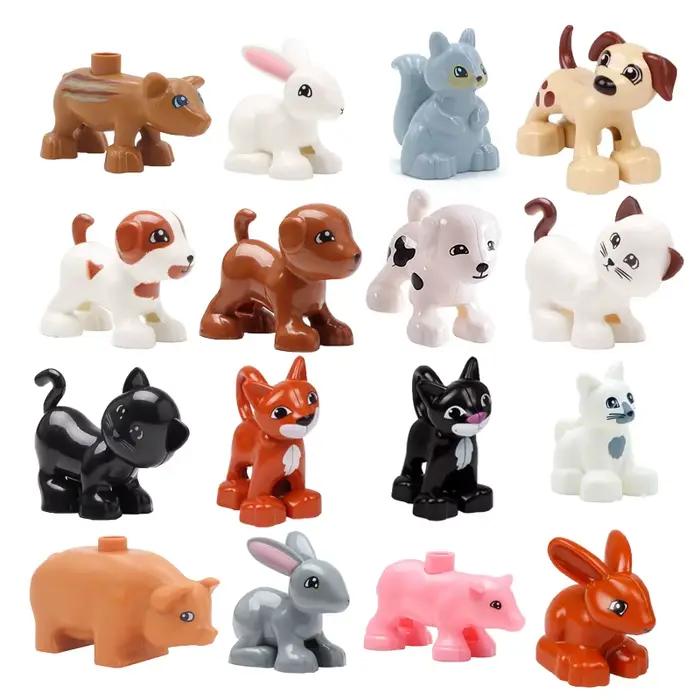 Jouets d'animaux de la ferme en plastique ABS pour enfants blocs de construction compatibles avec Lego et Duplo pour apprentissage créatif et éveil sensoriel