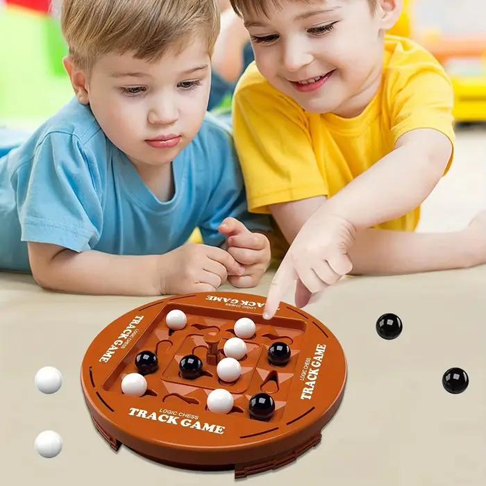 Jeu d'échecs rotatif à quatre rangées, plastique marron chocolat créatif, accessoire de jeu de société interactif et amusant pour la famille