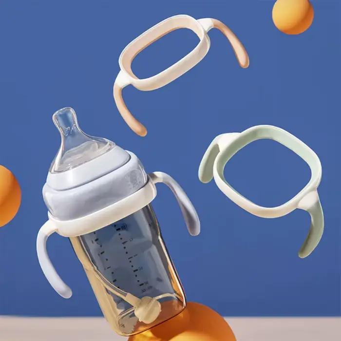 Poignée carrée pour biberon 120ml facile à saisir pour bébé de 6 mois à 36 mois sécurité alimentaire sans BPA phthalates nitrosamines PVC occaions spéciales développement moteur autonomie alimentaire