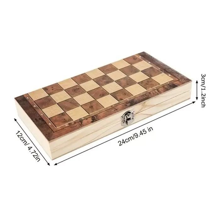 Jeu d'échecs, de backgammon et de dames 3-en-1