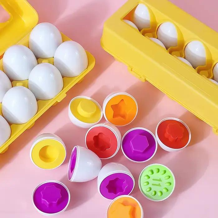 Oeufs vis 3D Puzzle Montessori apprentissage éducation mathématiques jouets enfants forme Match jeu intelligent