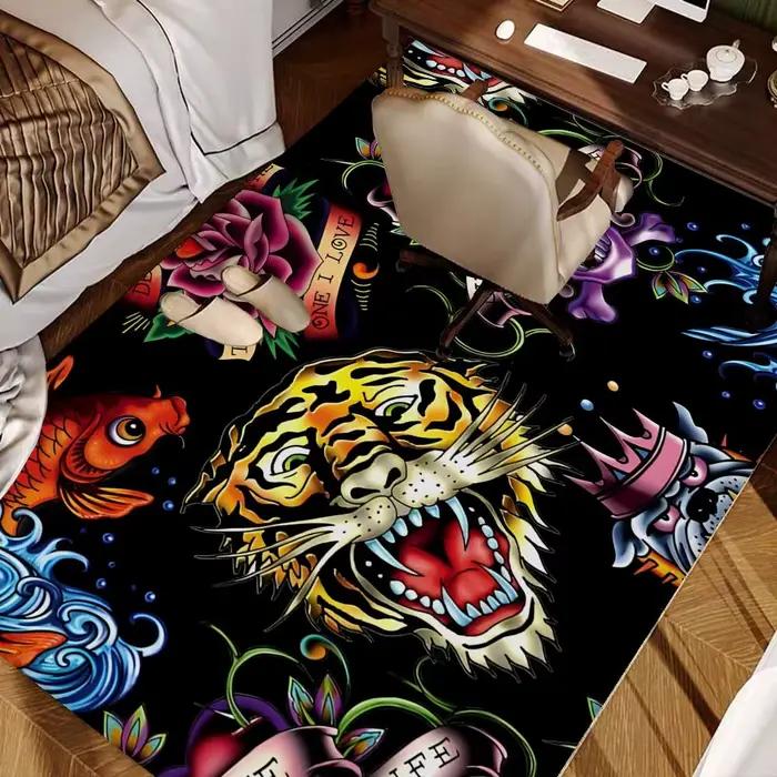 E-Ed h-hardy tatouage tigre jeu Film longs tapis Style nordique maison paillasson salle de bain-toilettes tapis chambre chevet zone tapis
