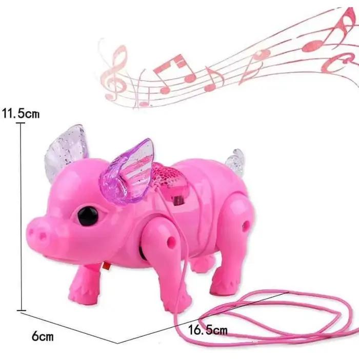 Jouet cochon de marche électrique de couleur rose