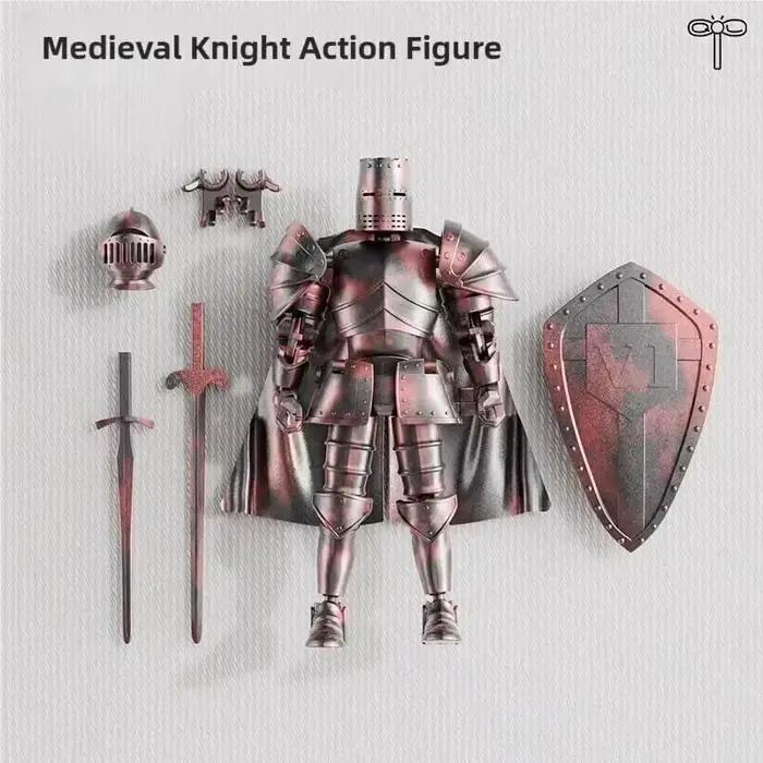 Figurine d'action Knight Armor – Robot mobile multi-articulé à monter soi-même avec armure médiévale