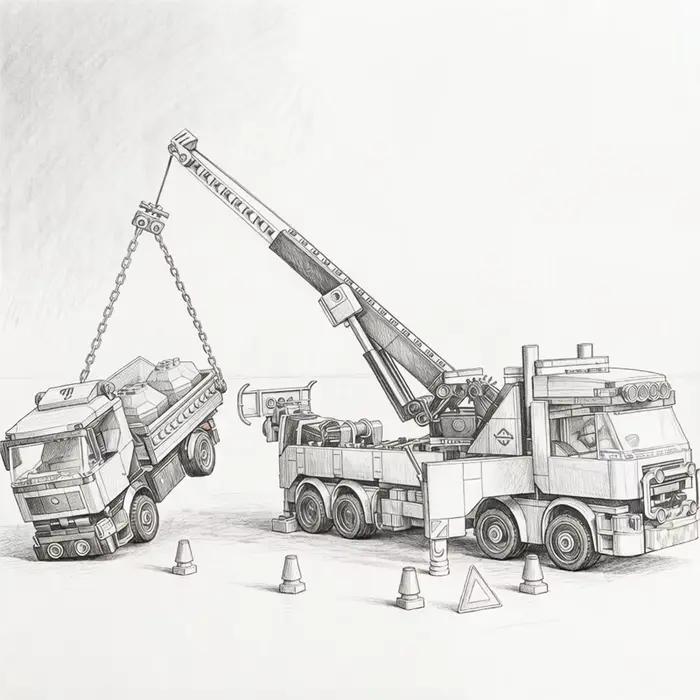 Ensemble de briques de construction MOC Camion grue lourd 1280 pièces Nouveauté 2026
