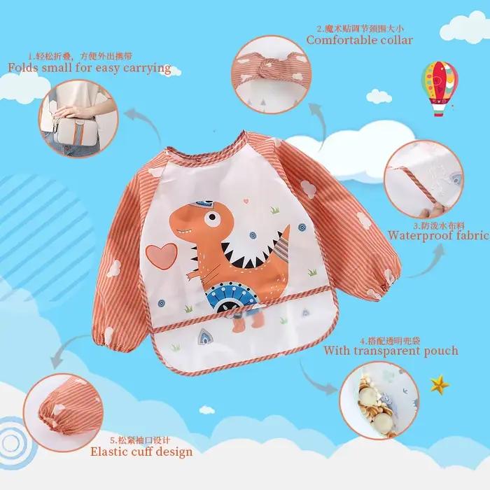 Bavoirs imperméables en EVA à manches longues pour bébés