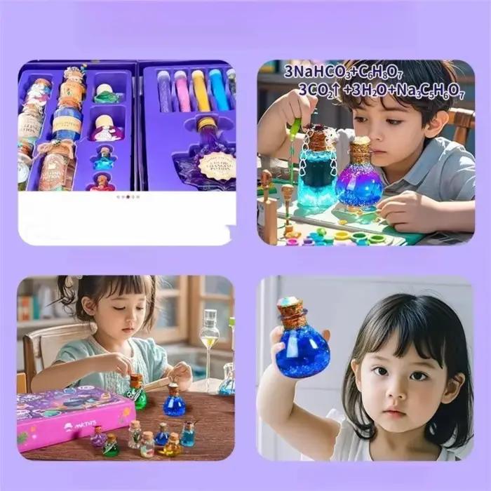 Kit de potion de magicien DIY pour enfants, expérience scientifique de sorcier, jouet créatif, cadeau de Noël, d'anniversaire ou d'Halloween
