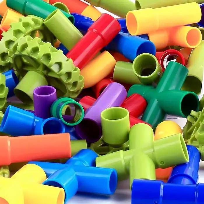 Bricolage blocs de Construction d'eau jouets Montessori tuyau d'eau blocs de Construction jouet concepteur enfants Construction jouets éducatifs cadeau