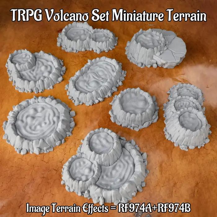 Ensemble de terrain de jeu de rôle volcanique