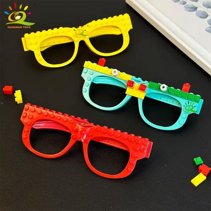 Blocs de construction de rassemblement de fête, cadre de plaque de base pour lunettes, jouets de décoration pour amis, accessoires de lunettes, briques, cadeau de noël