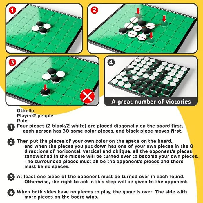 AIUAZA Original Othello - Jeu de stratégie intemporel - Tableau pliant magnétique engageant et sécurisé - Parfait pour le plaisir en intérieur