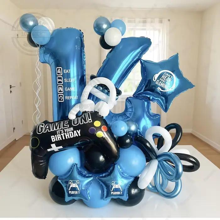 Ensemble d'anniversaire de jeu 48 pièces, adapté aux fêtes d'anniversaire, décorations de fête de jeu, fournitures de fête à thème de jeu