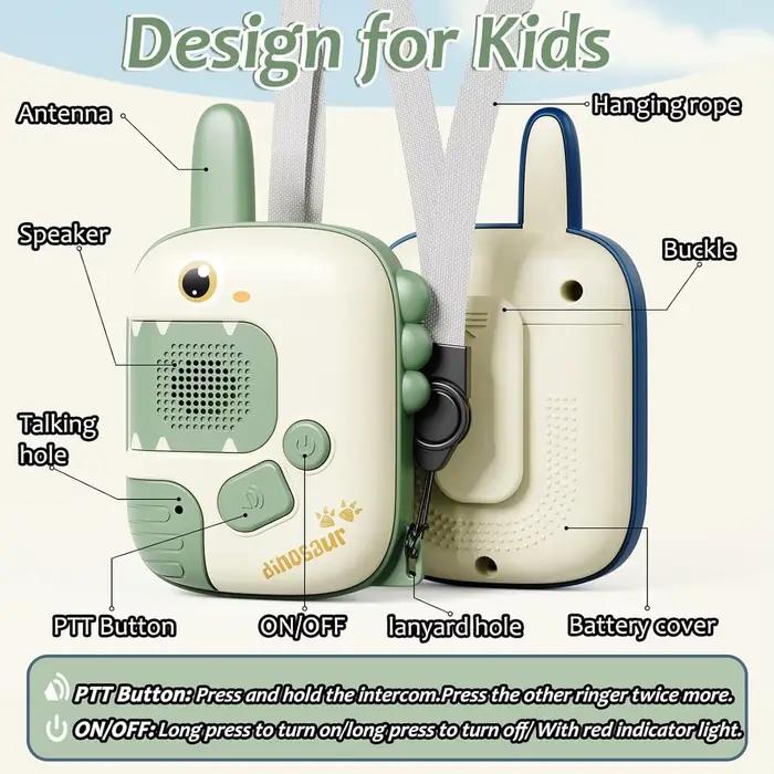 Talkie-walkie portable pour enfants, jouet longue Distance, Transmission sans fil, téléavertisseur, dessin animé, cadeaux de noël, 2 pièces/ensemble