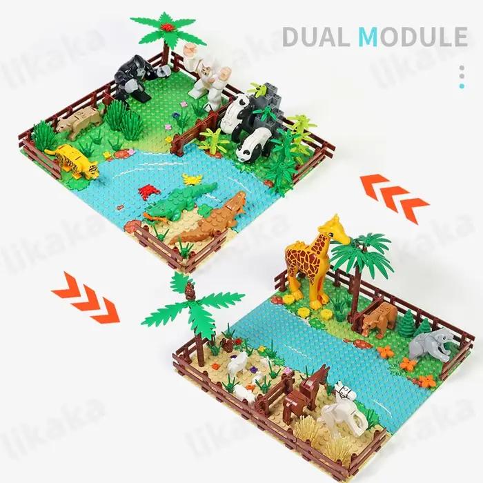 MOC Zoo – blocs de construction d'animaux, ensemble de jouets pour enfants, cadeau Montessori, blocs classiques compatibles, amis de la ville, animaux sauvages, jouet en briques