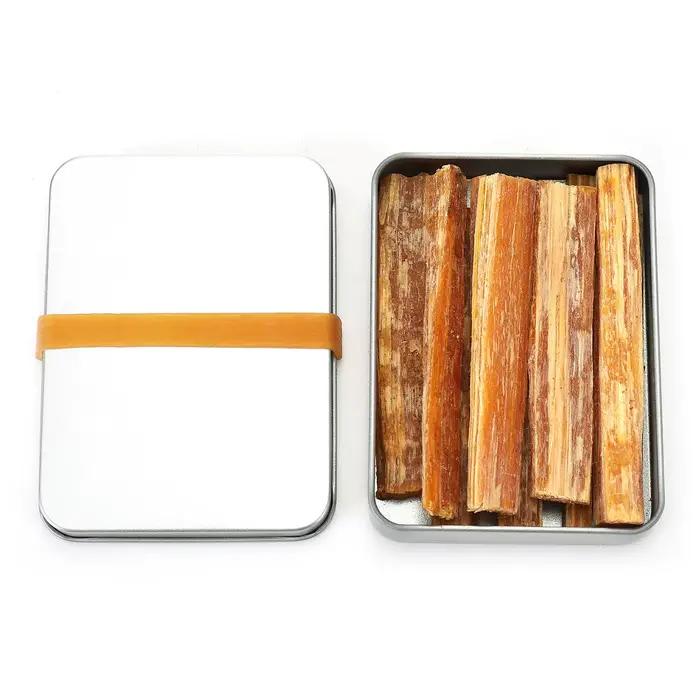 Kit de bâtons de bois de graisse avec boîte découpée à la main pour bricolage artisanat emballage de cadeaux décor Kit de survie