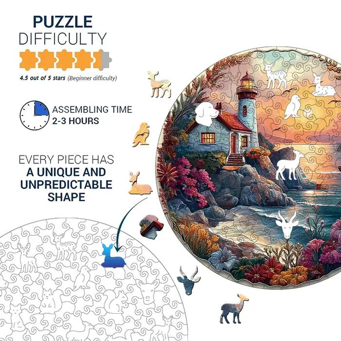 Puzzle en bois Sunset-Seaside pour adultes