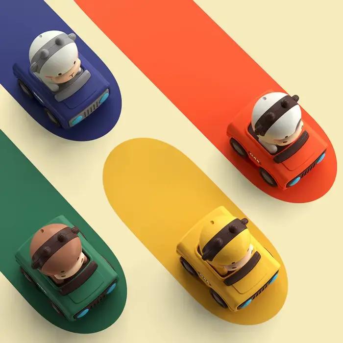 Jouet de voiture d'animal de dessin animé-presse pour déplacer un jeu de véhicule amusant pour les enfants