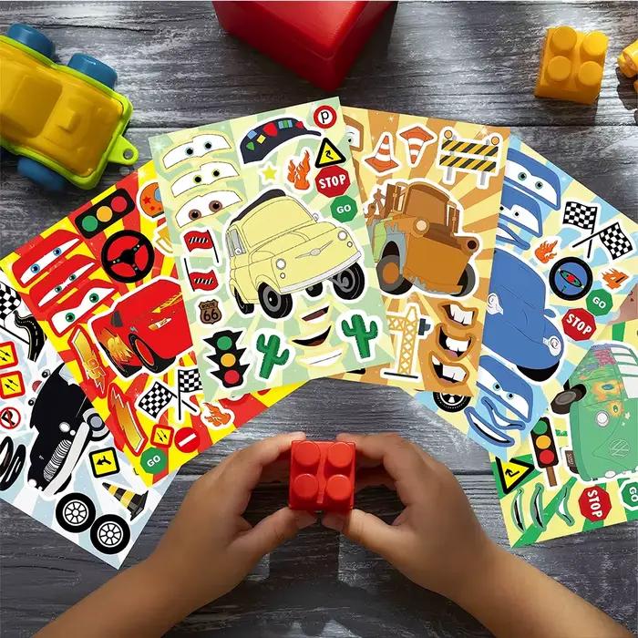 6/12 feuilles d'autocollants puzzle Disney Cars