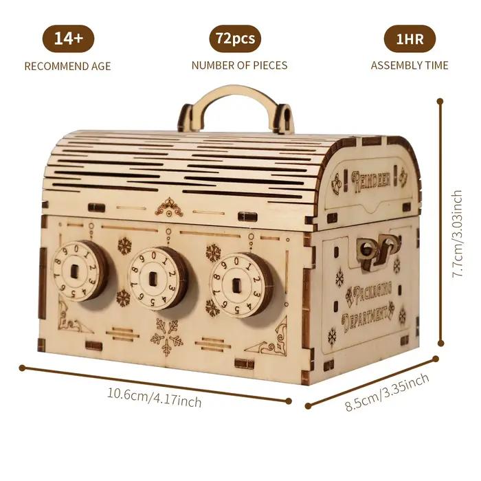 Puzzle 3D en bois, boîte au trésor à monter soi-même