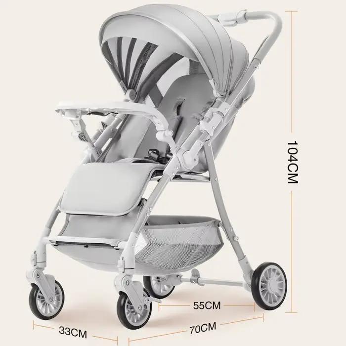 Poussette nouvellement améliorée avec chariot poussoir bidirectionnel à vue élevée qui peut s'asseoir et s'allonger