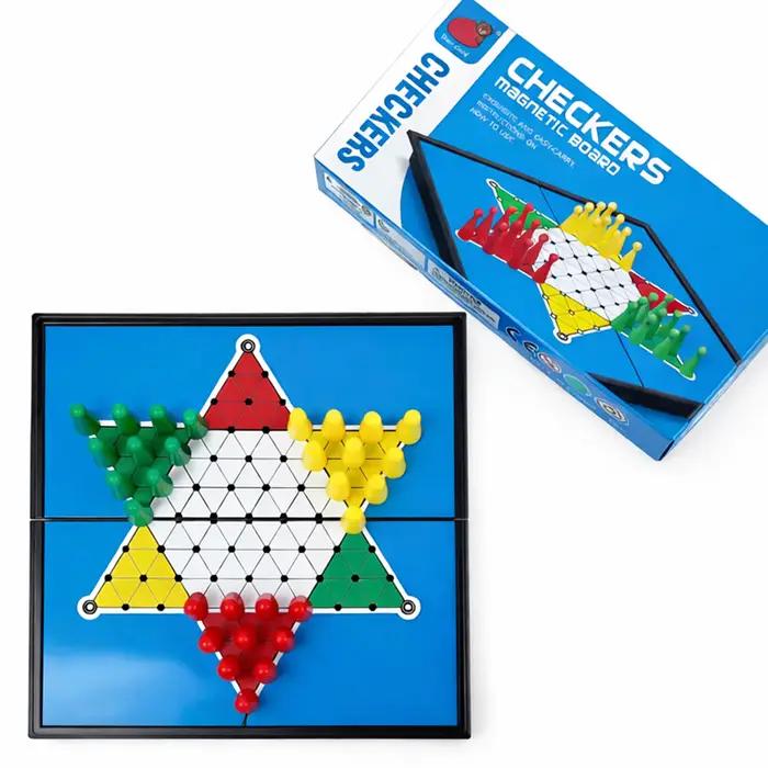 Jeu de dames chinoises magnétique pliable avec 3 tailles