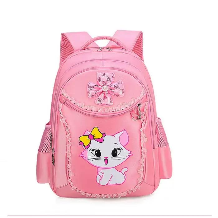 Sac à dos pour enfants rose chat mignon maternelle enfant sac d'école sac à dos fille étudiant adolescents étanche prima
