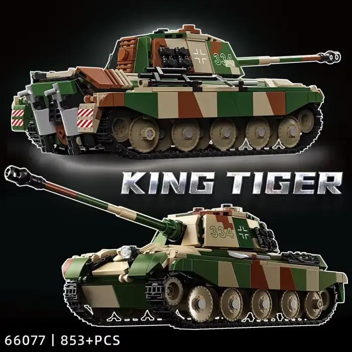 Modèle de tank Le Yi Building Tiger King Tank Toy Fighter Vehicle Model Éducateur Assemblage Anniversaire Cadeau Décoration Occasions Spéciales