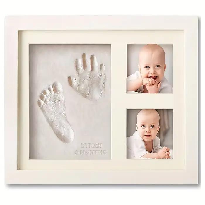 Cadre photo en argile pour mains et empreintes de bébé