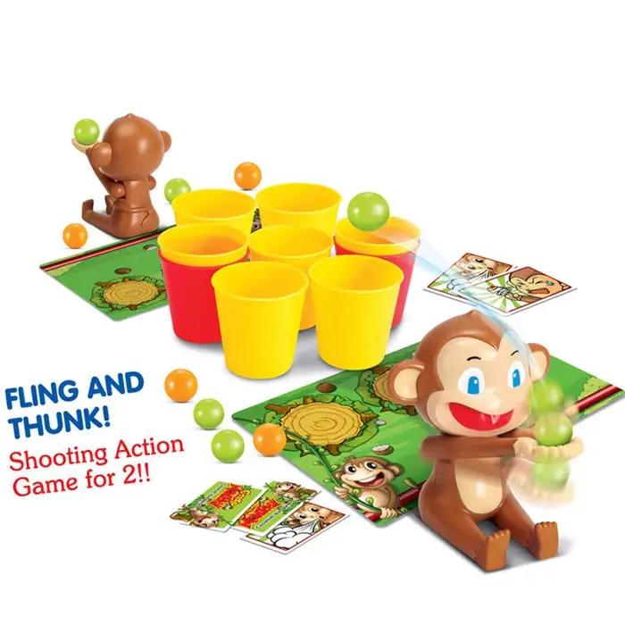 Jeux de société de fête de singe fou, jouets de compétition pour deux personnes, jeux de Table, dessin animé, balle de tir, jouet interactif