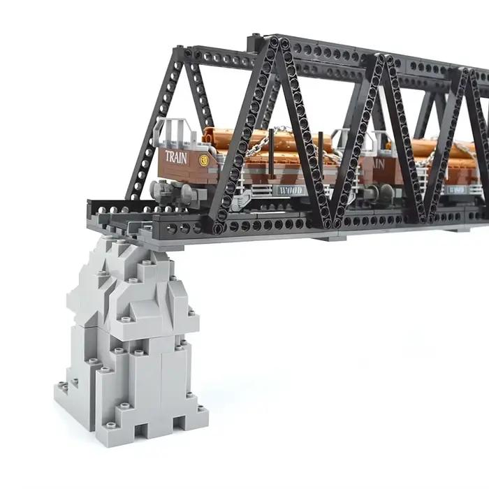 Viaduct pont Train piste DlY ville modèle ensemble voies ferrées pièces de voiture compatibles Construction blocs