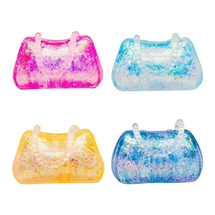 Lot de 12 jouets anti-stress TPR en forme de sac à main, rembourrés de maltose et pailletés, à remontée lente, pour la décompression et le soulagement de l'anxiété, cadeau fidget