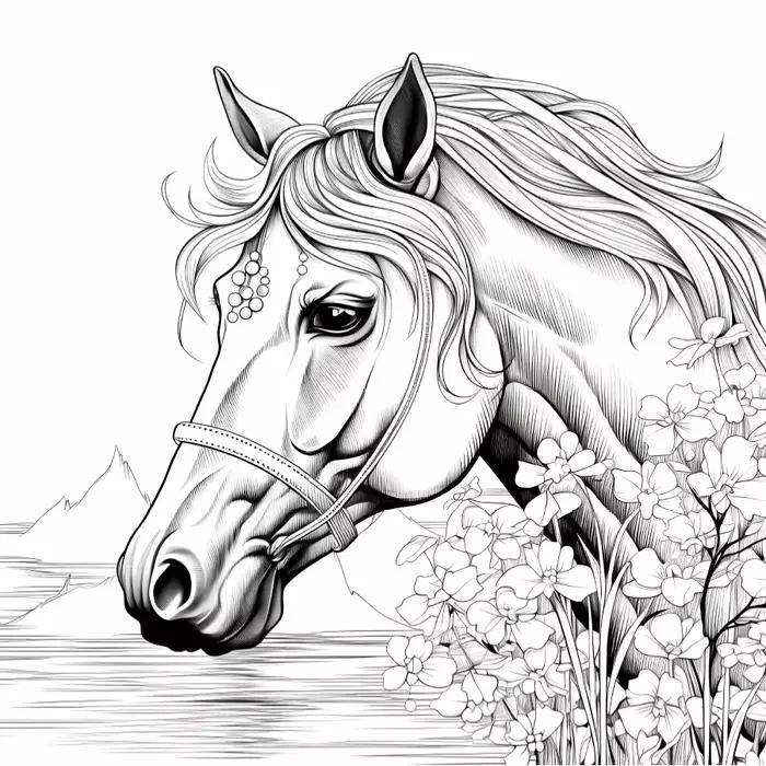 Livre de coloriage du monde magique des chevaux, idées, thème Graffiti, peinture, dessin, 20 Pages, peint à la main, soulagement apaisant pour adultes