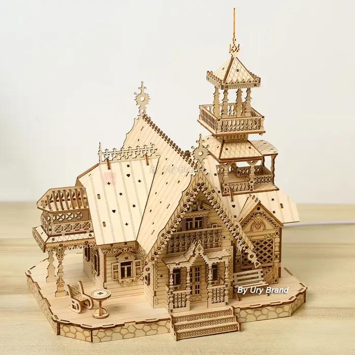Puzzle 3D en bois, maison de Villa